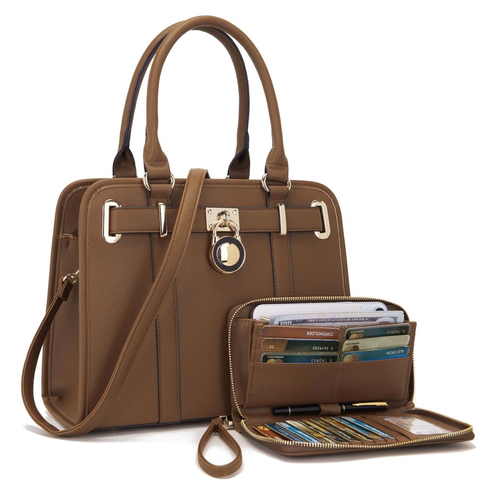 Brown 2-Piece Bag and Wallet Set